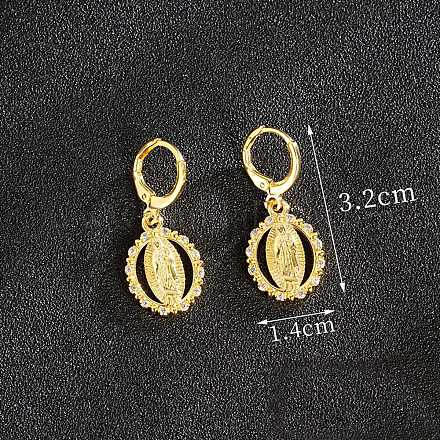 Латунные серьги горный хрусталь обручем FS-WGF6716-04-1