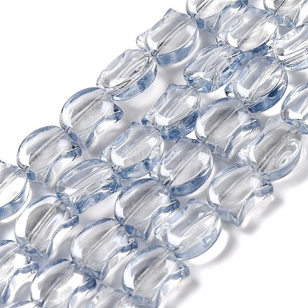 Стеклянные бусины с гальваническим покрытием  EGLA-Q128-07A-AB05-1