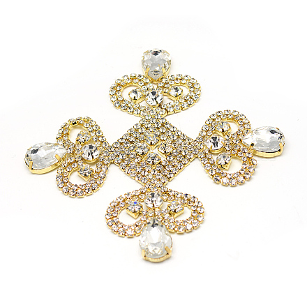 Латунь горный хрусталь Кабошоны RB-S042-10G-1