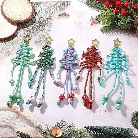 5 шт. полиэстеровый и спандексный шнур для украшения рождественской елки HJEW-JM03798-1