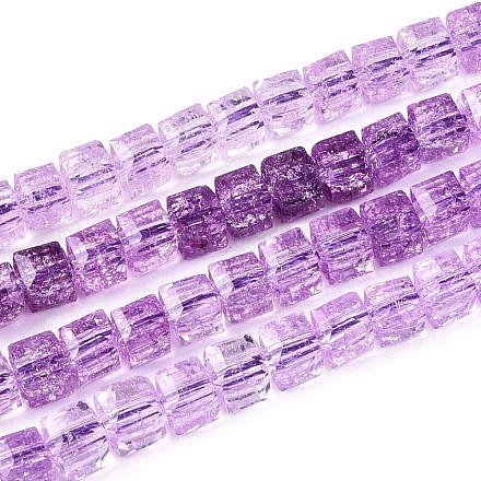 Хрустящие прозрачные стеклянные бусины нити GLAA-N062-6mm-06-1