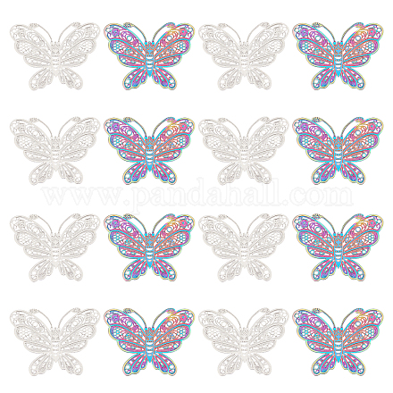 40 шт. 2-цветное ионное покрытие (IP) 201 филигранные соединительные звенья из нержавеющей стали STAS-DC0005-38-1