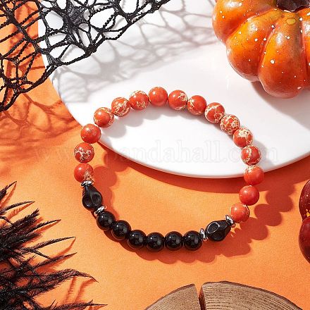 Браслет из синтетической императорской яшмы BJEW-JB12500-02-1