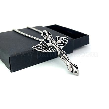 Ожерелья из нержавеющей стали с подвеской в виде крыльев ангела для мужчин EA8405-1