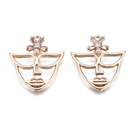 Латунные микропаве прозрачные подвески с фианитом KK-S359-130-RS-1