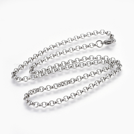 Не тускнеющие цепочки Rolo из нержавеющей стали 304 NJEW-F242-12P-C-1