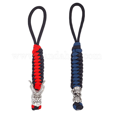 2 шт. 2 стиля ручной работы из нейлонового парашютного шнура подвесные украшения для мужчин KEYC-HY0001-30-1