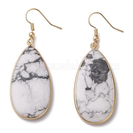 Натуральный Howlite болтающийся серьги EJEW-L179-01E-1