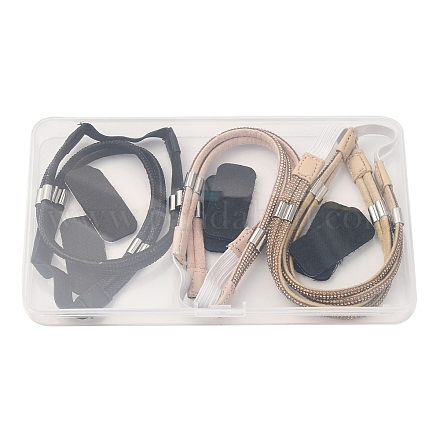 3 пара двухцветных эластичных шнурков из искусственной кожи FIND-DR0001-15A-1