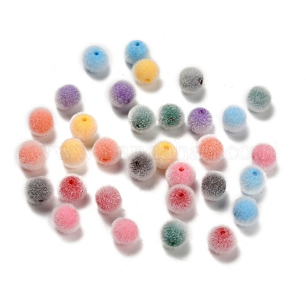 Флокированные непрозрачные акриловые бусины OACR-I026-01A-1