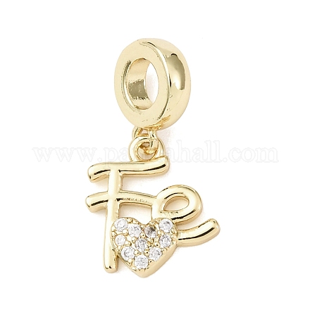 Латунь микропаве прозрачный кубический цирконий европейские подвески с подвесками&nbsp;LS-KK-B159-06G-1