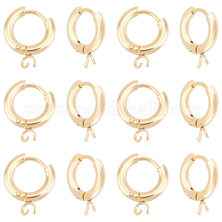 20 шт. фурнитура для сережек-колец Huggie Hoop из нержавеющей стали 201 STAS-UN0056-86-1