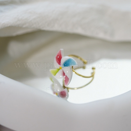 Керамика с манжетой из сплава RJEW-Z117-01G-1