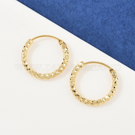 Фактурные серьги-кольца из латуни EJEW-F378-03B-G-1