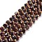 Natural Garnet Beads Strands, with Seed Beads, Faceted, Diagonal Cube Beads, 5~6x5~6x4~5mm, Hole: 1mm, about 49~55pcs/strand, 15.35''~15.75''(39~40cm)