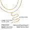 Elegant 304 Stainless Steel Y-Shape Imitation Pearl Tassel Twisted Chain Double Layer Necklaces for Women, White, Real 18K Gold Plated, 16.93 inch(43cm), 50mm Extender