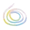 Frosted Gradient Color Glass Bead Strands, Segmented Multi-color Beads, Faceted, Round, Colorful, 4x3mm, Hole: 0.9mm, about 147pcs/strand, 19.76''(50.2cm)