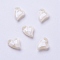 Acrylic Pendants, Imitation Pearl, Heart, Faceted, Floral White, 11x9x4mm, Hole: 0.5mm