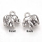 Tibetan Style Alloy Charms, Elephant, Lead Free & Cadmium Free, Antique Silver, 12x11x3.5mm, Hole: 2mm, about 1025pcs/1000g