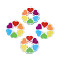 Pride Style Printed Acrylic Rainbow Pendants, Flower, 34x32x2mm, Hole: 1.6mm