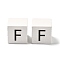 Wood European Beads, Large Hole Beads, Cube with Letter, Letter F, 30.5x30.5x29.5~30.5mm, Hole: 5mm
