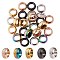 25Pcs 5 Colors Ion Plating(IP) Frosted 201 Stainless Steel European Beads, Large Hole Beads, Rondelle, Mixed Color, 8x4mm, Hole: 5mm, 5pcs/color
