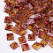 2-Hole Transparent Glass Seed Beads, Antique Style, Rectangle, Hot Pink, 5x4.5~5.5x2~2.5mm, Hole: 0.5~0.8mm