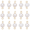 30Pcs Natural Cultured Freshwater Pearl Connector Charms, Nuggets Links, with Golden Tone 304 Stainless Steel Double Loops, White, 13~14x6.5~7.5x4~5mm, Hole: 2~2.5mm