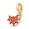Rack Plating Alloy Light Siam Rhinestone European Dangle Charms, Large Hole Heart Pendants with Red Enamel, Cadmium Free & Nickel Free & Lead Free, Golden, 25mm, Hole: 5mm
