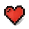 Zeld Pixel Heart Alloy Brooches, Heart Enamel Pins for Clothes Backpack, Red, 14x15mm