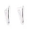 925 Sterling Silver Ice Pick Pinch Bails, Silver, 14x2mm, Hole: 0.9mm, Pin: 0.8mm