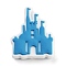 Silicone Beads, DIY Necklaces Making, Castle, Cornflower Blue, 27x22.5x7.5mm, Hole: 2mm