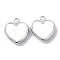 Acrylic Charms, with Alloy Finding, Heart Charms, White, 19x18x5mm, Hole: 2mm