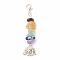 Chakra Theme Natural Gemstone Pendant Decorations, with Alloy Lobster Claw Clasps, Elephant Pendant, 5.85cm