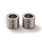 Non-Tarnish 201 Stainless Steel European Beads, Large Hole Beads, Grooved Beads, Column, Stainless Steel Color, 6x7mm, Hole: 4.2mm