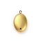 304 Stainless Steel Pendants, Oval Charm, Real 14K Gold Plated, 18.5x11.5x6mm, Hole: 1.2mm