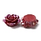 Opaque Resin Cabochons, Rose, FireBrick, 34.5x35.5x16mm