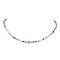 Glass Beaded Necklaces, with Natural White Shell Mother of Pearl Shell Beads Necklaces, Evil Eye, Cross, 16.34 inch(41.5cm)
