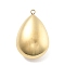 316 Surgical Stainless Steel Pendants, Real 18K Gold Plated, Teardrop, 23x15x9mm, Hole: 1.4mm