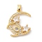 Brass Micro Pave Cubic Zirconia Pendants, Crescent Moon Charms, Clear, 22.5x20.5x4.5mm, Hole: 2.5x5mm
