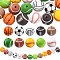 20Pcs 10 Style Sports Theme Food Grade Eco-Friendly Silicone Focal Beads, Mixed Color, 14.5~15x14~15mm, Hole: 2~2.5mm, 2pcs/style