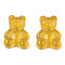 Transparent Resin Cabochons, Bear, Gold, 20x15x6~7mm