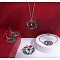 Christmas Wreath & Bell Alloy Rhinestone Pendant Necklaces & Dangle Earrings & Charm Bracelets & Brooch Sets, Platinum, 450mm & 130mm & 41x48mm & 25x26mm