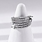 Brass Micro Pave Clear Cubic Zirconia Finger Rings, Multilayer Rings for Women, Platinum, 11.5mm,US Size 6(16.5mm)