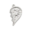 Brass Micro Pave Cubic Zirconia Pendants, Heart Charms, Lead Free & Cadmium Free, Long-Lasting Plated, Platinum, 23x13.5x2mm, Hole: 1.5mm