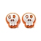 Halloween Theme Resin Decoden Cabochons, Dark Orange, Ghost, 13x12.5x6mm