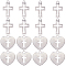 100Pcs 2 Styles Tibetan Style Alloy Pendants, Cross & Heart, Antique Silver, 17~17.5x11~16x1~1.5mm, Hole: 1.4~1.8mm, 50pcs/style