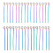 100Pcs 2 Style Rainbow Color 304 Stainless Steel Eye Pins, 30x0.6mm, 35x0.6mm, Hole: 2mm, 50pcs/style