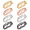 8Pcs 4 Colors Rack Plating Brass Micro Pave Cubic Zirconia Twister Clasps, Mixed Color, 19x9.5x3mm, 2pcs/color