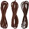 7.5M 3 Styles Round Braided Leather Cord, for Necklace & Bracelet Making Accessories, Sienna, 3~5mm, 2.5m/style